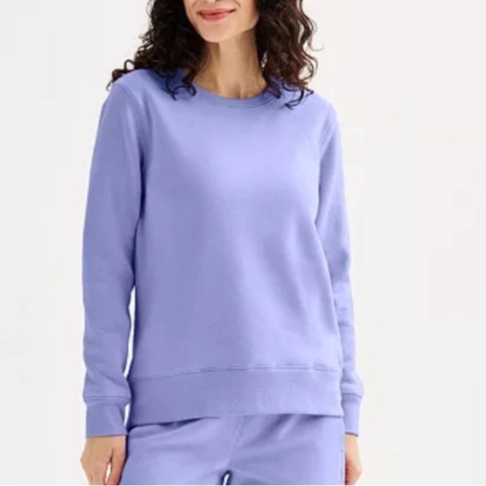 Tek Gear Ultrasoft Fleece Crewneck Sweatshirt Lola Purple Size M NWOT